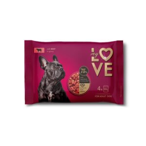 MY LOVE Multipack 4x85gr για σκύλους ΜΕ ΒΟΔΙΝΟ  4 x 100gr
