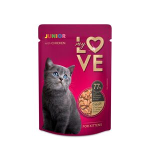 MYLOVE Yγρή τροφή για Γατάκια ΜΕ ΚΟΤΟΠΟΥΛΟ ΣΕ ΣΑΛΤΣΑ 85gr