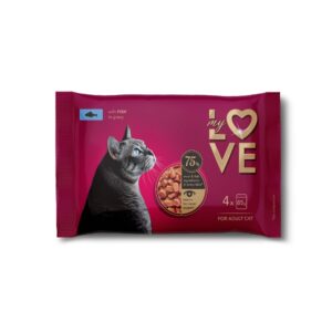 MYLOVE Set "for adult cats  with fish in sauce" (4х0,085gr), 340gr
